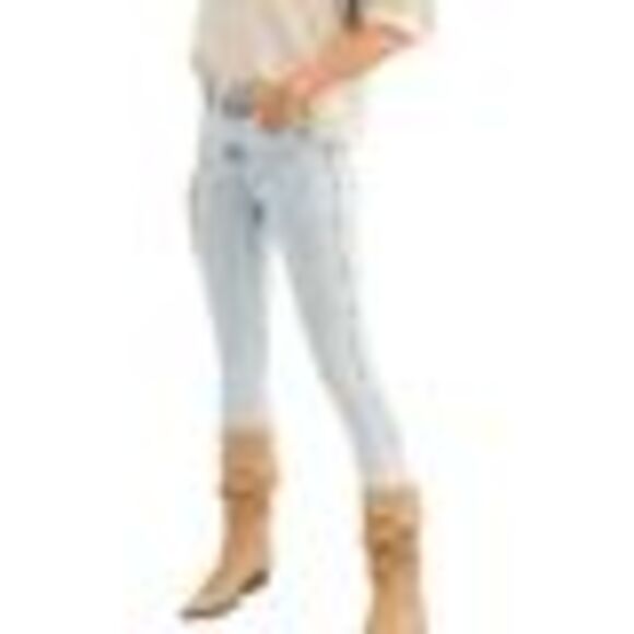 Free People High Waist Raw Hem Ankle Denim Leggings In Acid Wash Indigo - Picture 3 of 3